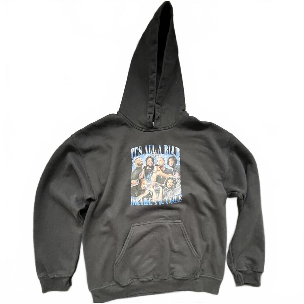 Drake J. Cole It's All A Blur Tour Hoodie Black Big As The What 2024 Size‎ M